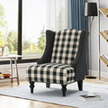 28-Inch High-Back Upholstered Club Chair with Birch Legs