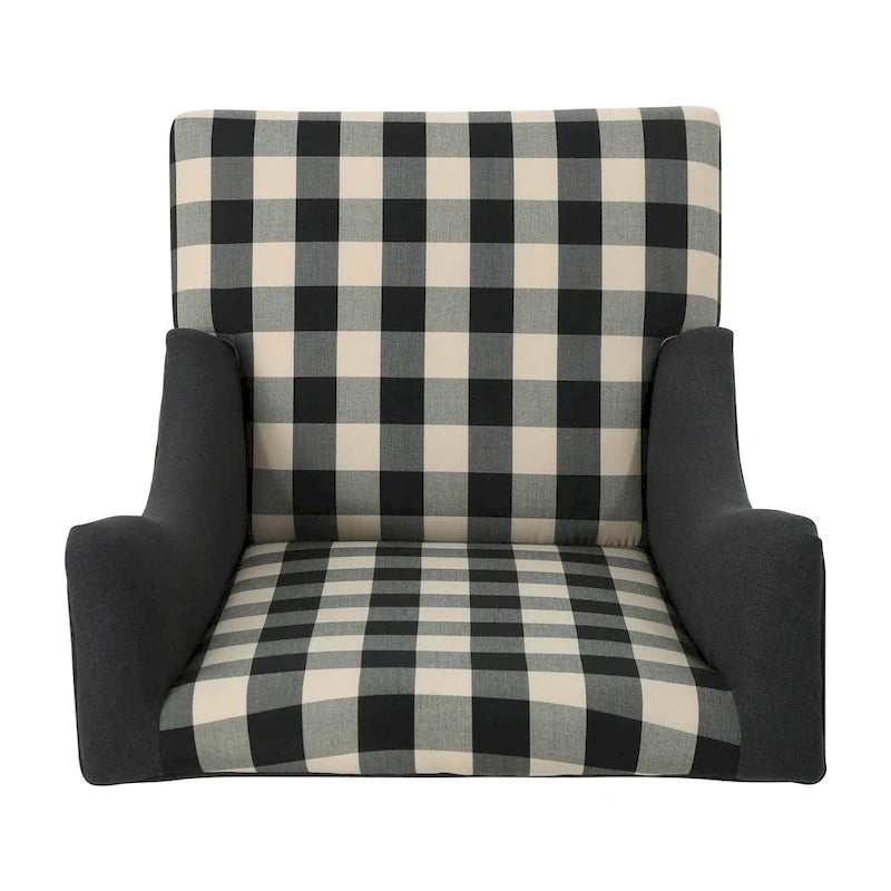 28-Inch High-Back Upholstered Club Chair with Birch Legs
