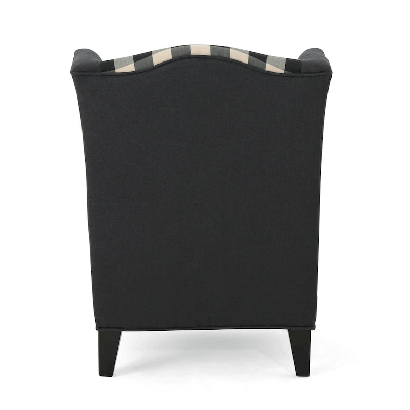 28-Inch High-Back Upholstered Club Chair with Birch Legs
