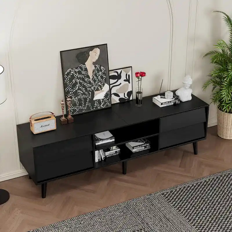 63-Inch Vintage TV Stand with Shelves and Drawers for TVs up to 60 Inches