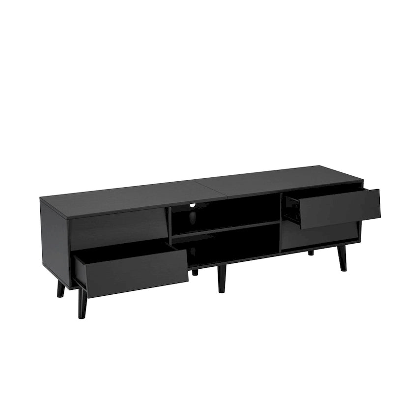63-Inch Vintage TV Stand with Shelves and Drawers for TVs up to 60 Inches