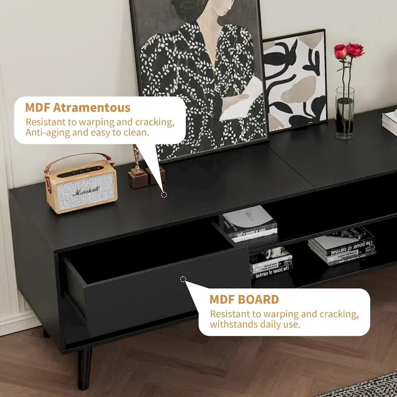 63-Inch Vintage TV Stand with Shelves and Drawers for TVs up to 60 Inches