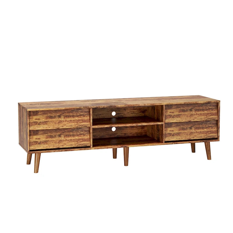 63-Inch Vintage TV Stand with Shelves and Drawers for TVs up to 60 Inches