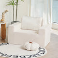 Poltrona decorativa moderna in rovere bianco americano da 40.2 pollici con cuscino