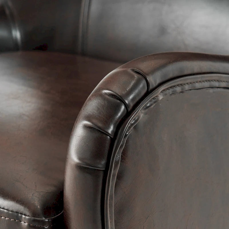 Fauteuil d’appoint à dossier haut de 27 pouces avec dossier enveloppant et pieds en bouleau
