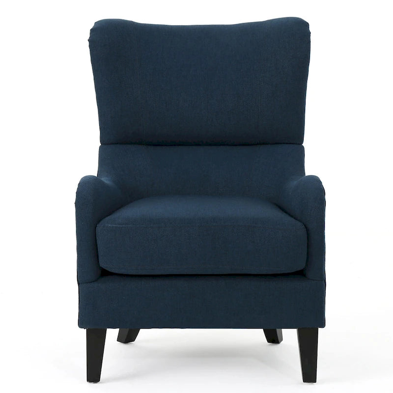 Fauteuil d’appoint à dossier haut de 27 pouces avec dossier enveloppant et pieds en bouleau