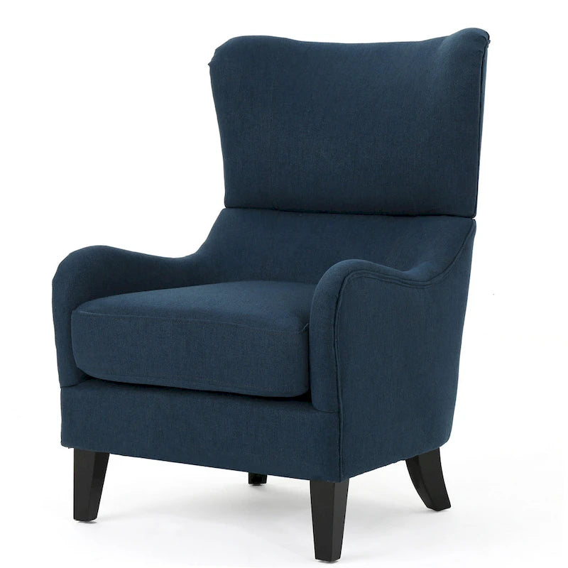 Fauteuil d’appoint à dossier haut de 27 pouces avec dossier enveloppant et pieds en bouleau