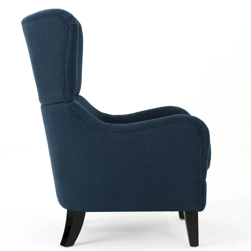 Fauteuil d’appoint à dossier haut de 27 pouces avec dossier enveloppant et pieds en bouleau