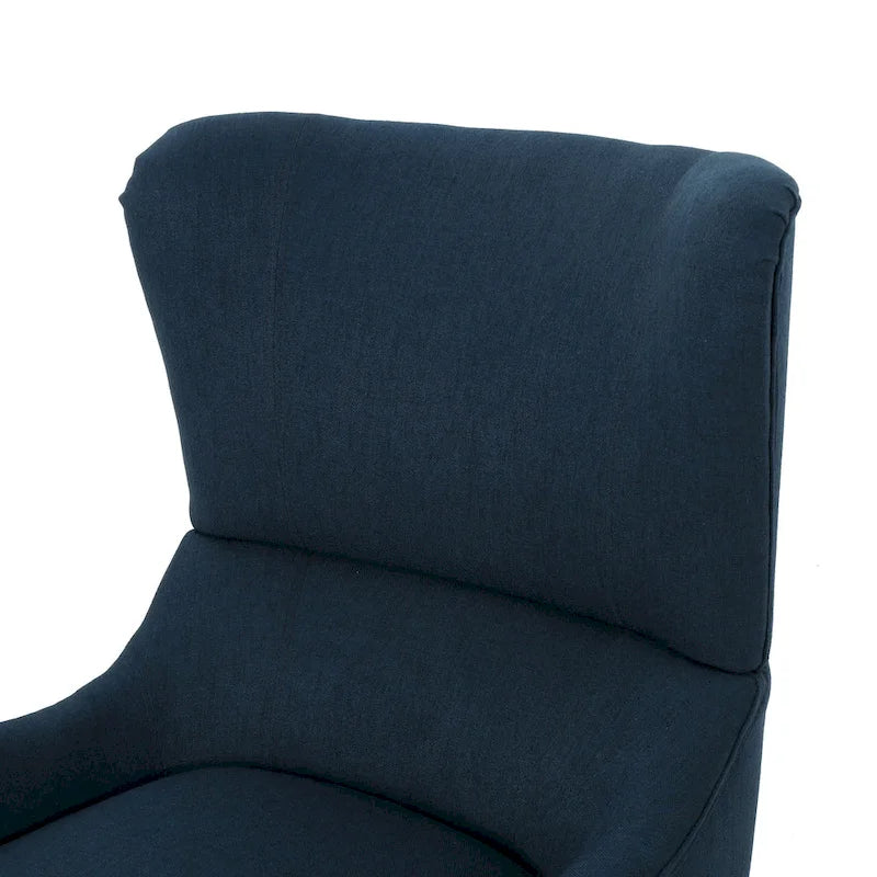 Fauteuil d’appoint à dossier haut de 27 pouces avec dossier enveloppant et pieds en bouleau