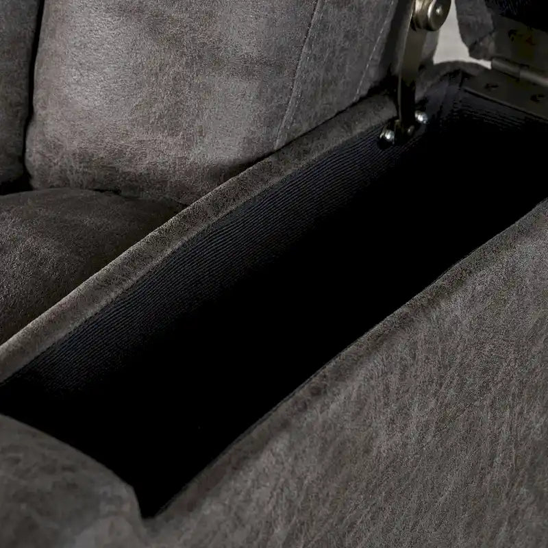 Sillón reclinable eléctrico estándar de 33 pulgadas de ancho con almacenamiento en los brazos y USB, color pizarra