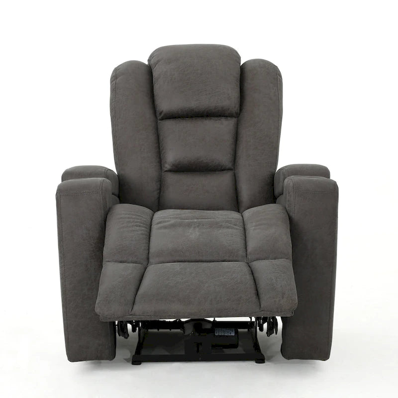 Sillón reclinable eléctrico estándar de 33 pulgadas de ancho con almacenamiento en los brazos y USB, color pizarra