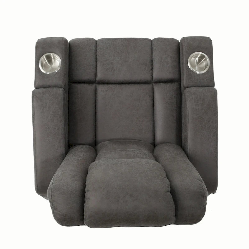 Sillón reclinable eléctrico estándar de 33 pulgadas de ancho con almacenamiento en los brazos y USB, color pizarra