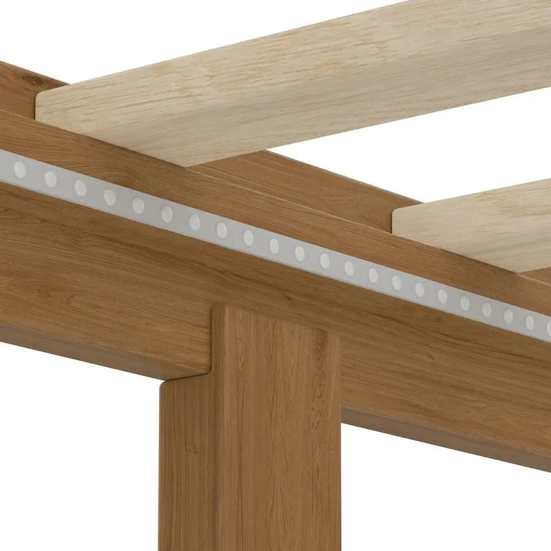 Lit plateforme en bois queen size avec support à lattes