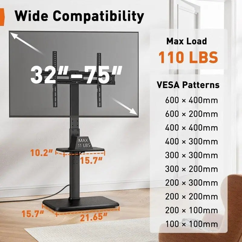 Mueble de TV de suelo con toma de corriente