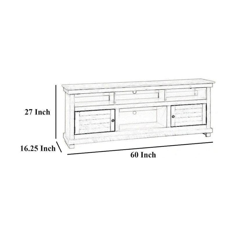 Mueble de TV y gabinete multimedia, 2 puertas y 4 estantes, madera negra, 60 pulgadas