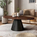 Table basse ovale moderne brune et noire