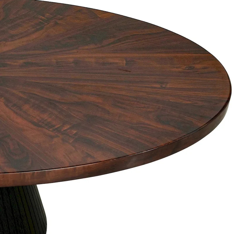 Table basse ovale moderne brune et noire