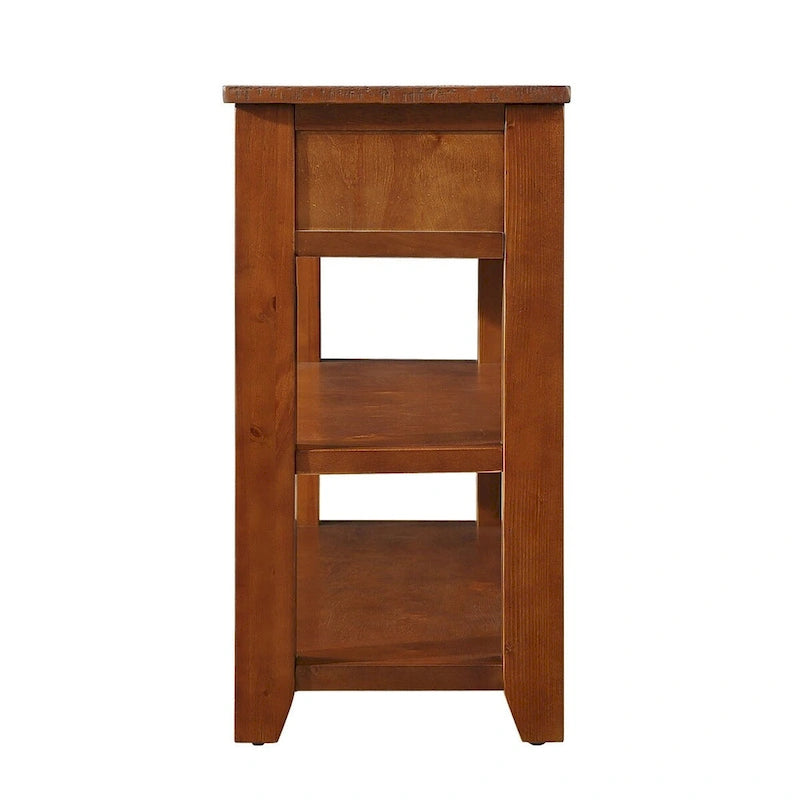 48-inch consoletafel met blad van massief grenenhout en 3 opbergladen