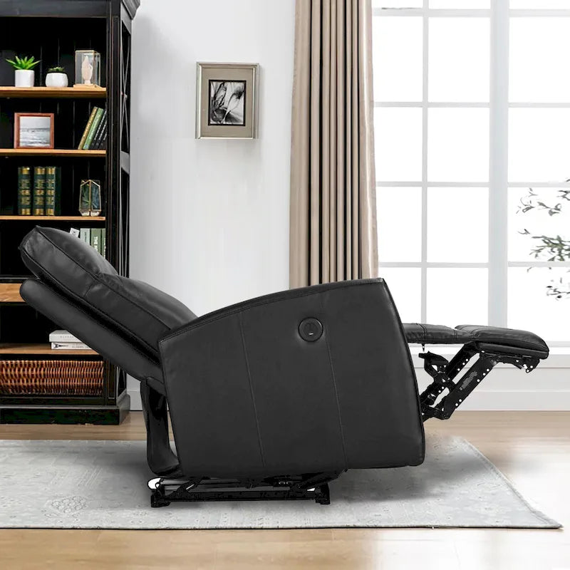 69,85 cm breites elektrisches Relaxsofa aus echtem Leder mit USB-Ladegerät