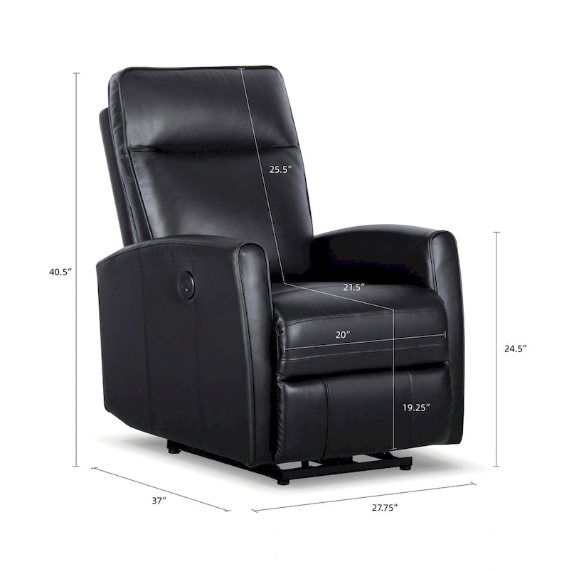 69,85 cm breites elektrisches Relaxsofa aus echtem Leder mit USB-Ladegerät
