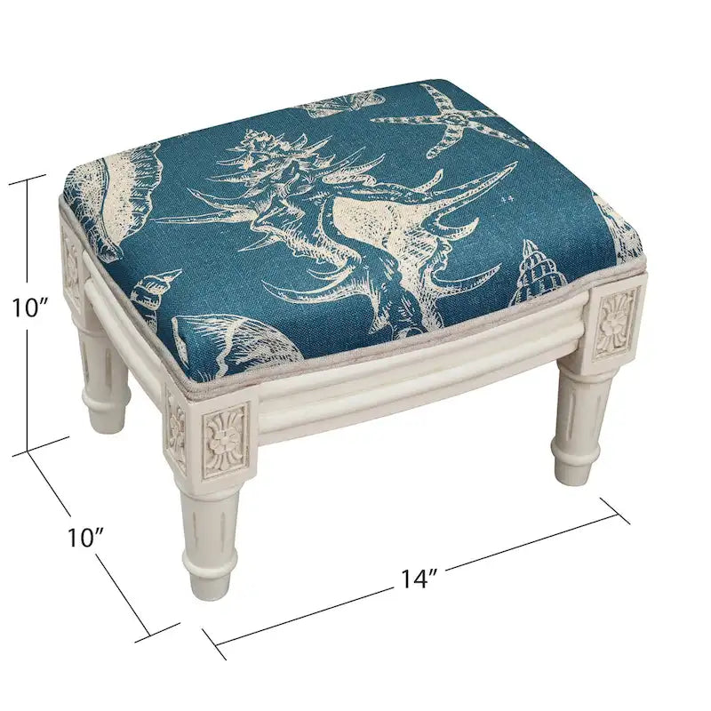 Poggiapiedi con conchiglie blu navy