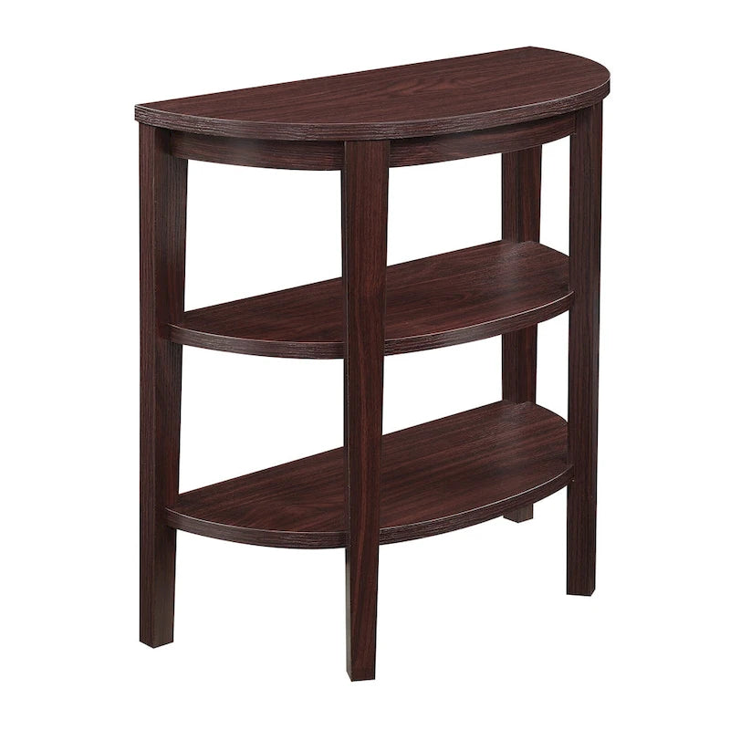 Halfronde consoletafel met planken
