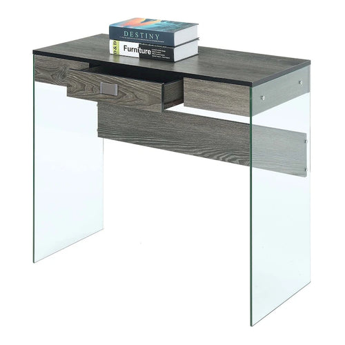 Schreibtisch aus Glas mit 1 Schublade, 36 Zoll