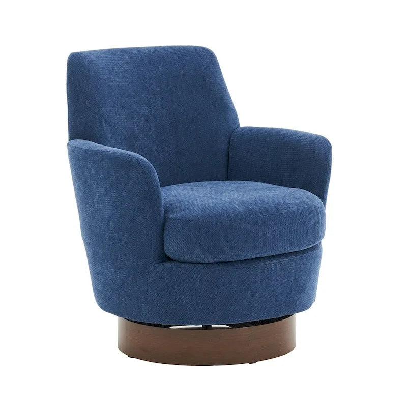 Poltrona decorativa rotonda girevole con base in acciaio inossidabile