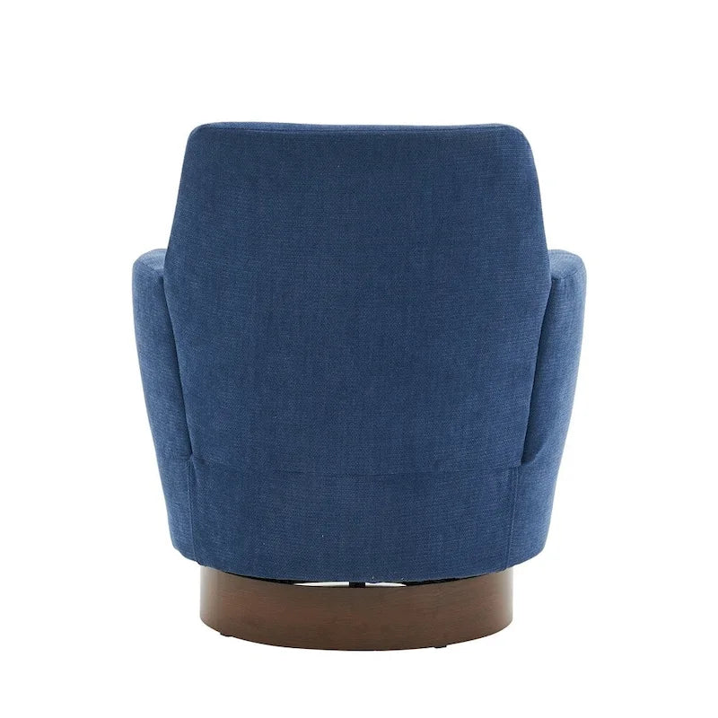 Poltrona decorativa rotonda girevole con base in acciaio inossidabile
