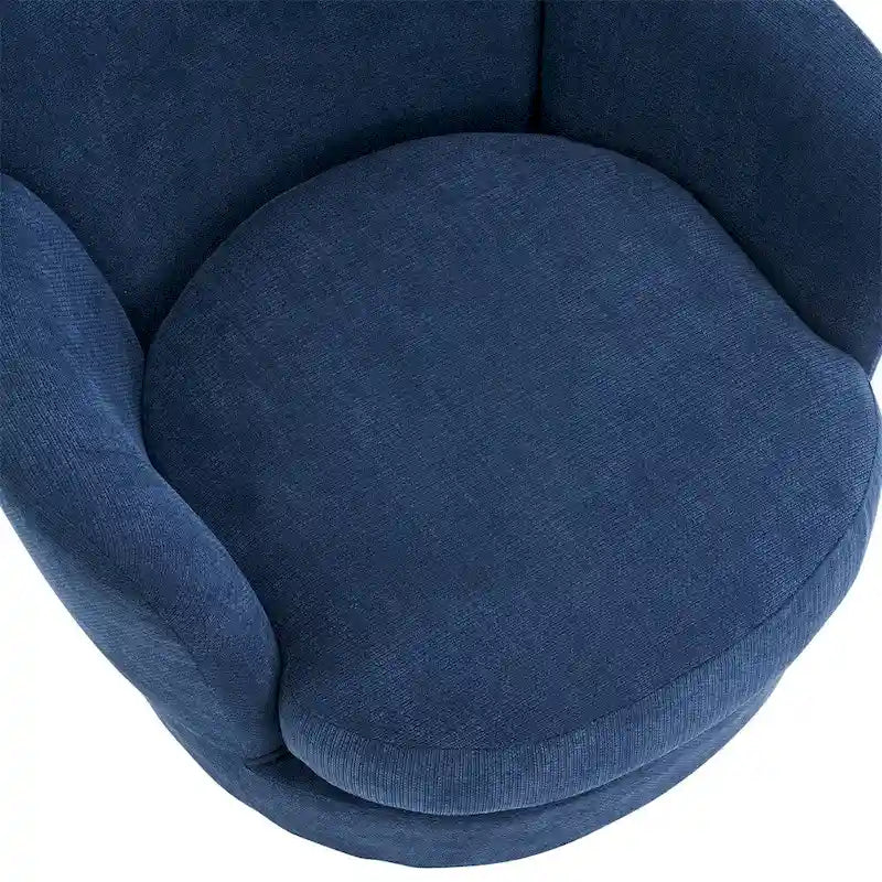 Poltrona decorativa rotonda girevole con base in acciaio inossidabile