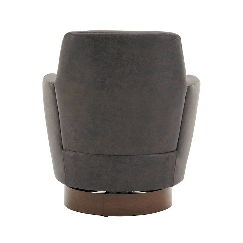 Poltrona decorativa rotonda girevole con base in acciaio inossidabile