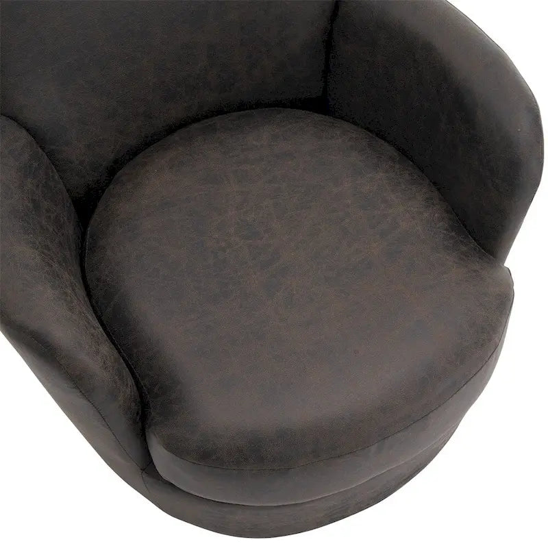 Poltrona decorativa rotonda girevole con base in acciaio inossidabile