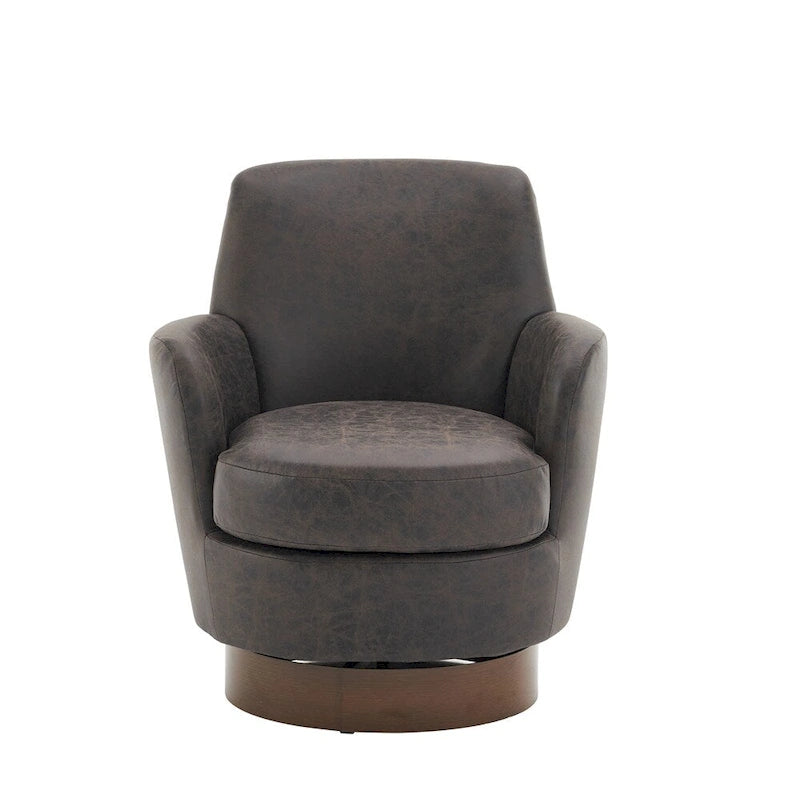 Poltrona decorativa rotonda girevole con base in acciaio inossidabile