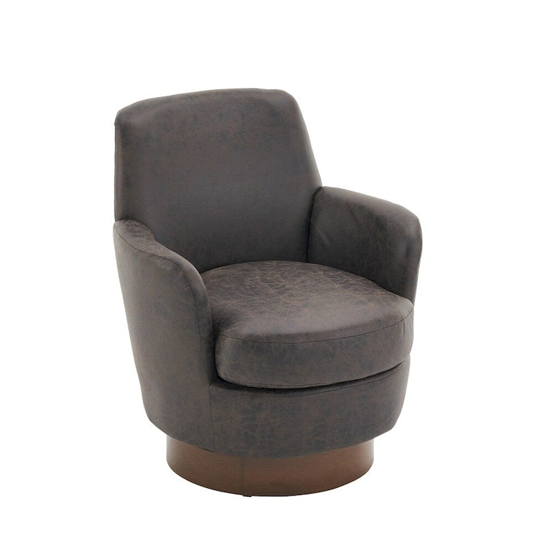 Poltrona decorativa rotonda girevole con base in acciaio inossidabile