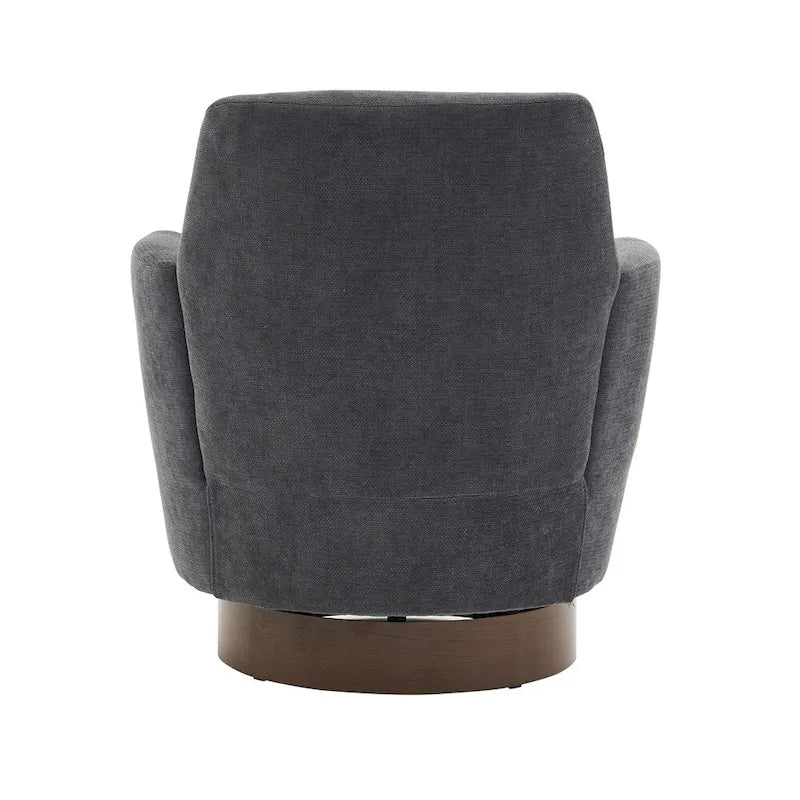 Poltrona decorativa rotonda girevole con base in acciaio inossidabile
