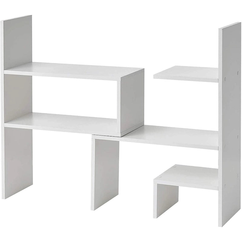 Bureau compact réglable avec bibliothèque pour résidence universitaire, blanc