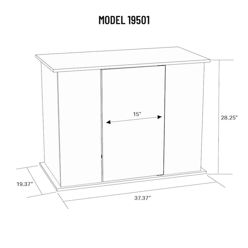 Mueble para acuario de cerezo de 50/65 galones con almacenamiento cerrado